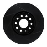 R1 Concepts 06-13 Audi A3 Front Right Slotted Black Brake Rotor