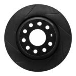 R1 Concepts 05-18 Audi A3 Rear Left Slotted Black Brake Rotor