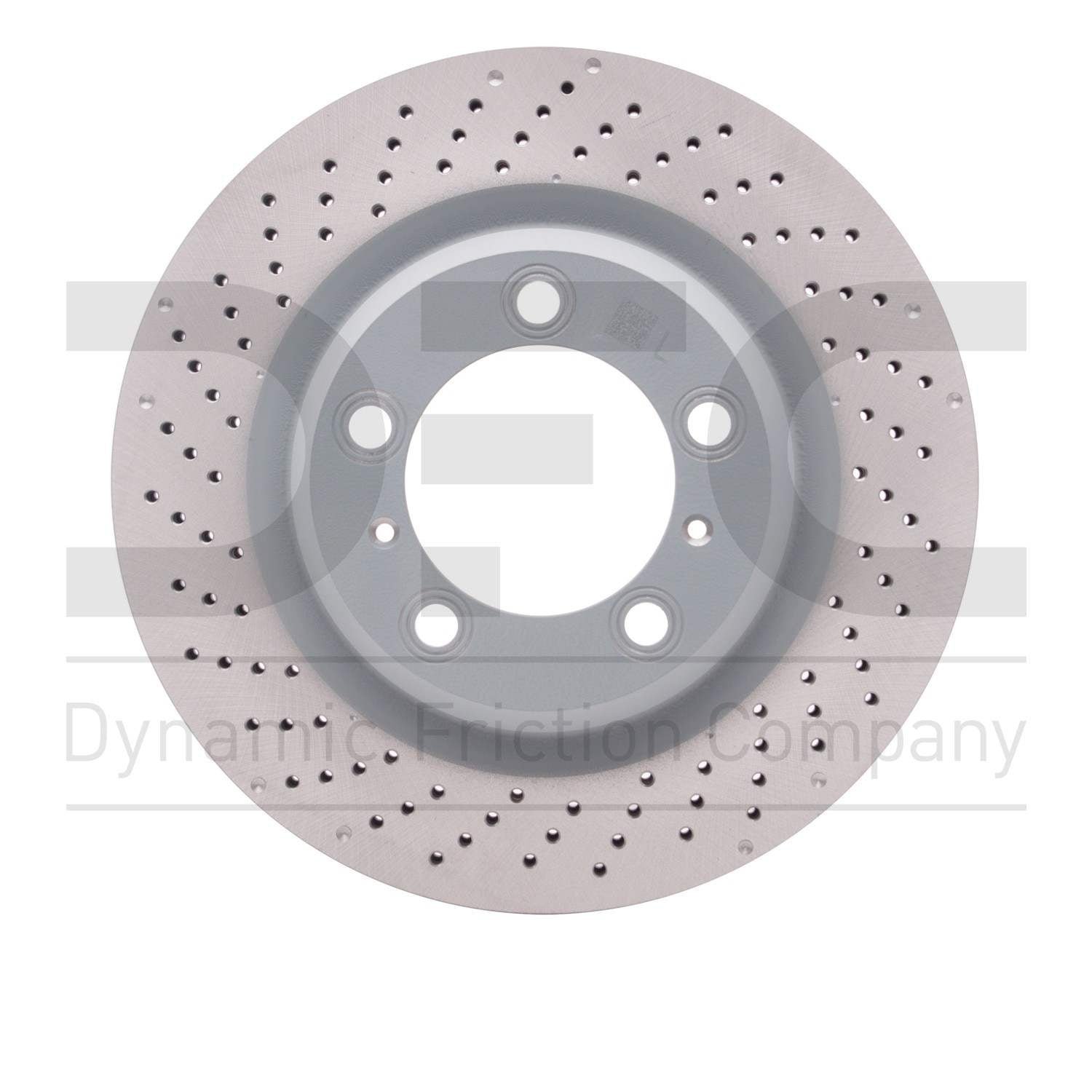 DF_62002073D_Fro.jpg Dynamic Friction 2012-2016 Porsche 911 Left Rear Drilled Brake Rotor (330x28 Vented) - Image 1