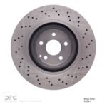 Dynamic Friction 2001-2006 Mercedes-Benz S600 Front Drilled Brake Rotor (345x32 Vented) - Image 2