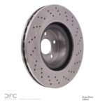 Dynamic Friction 2001-2006 Mercedes-Benz S600 Front Drilled Brake Rotor (345x32 Vented) - Image 5