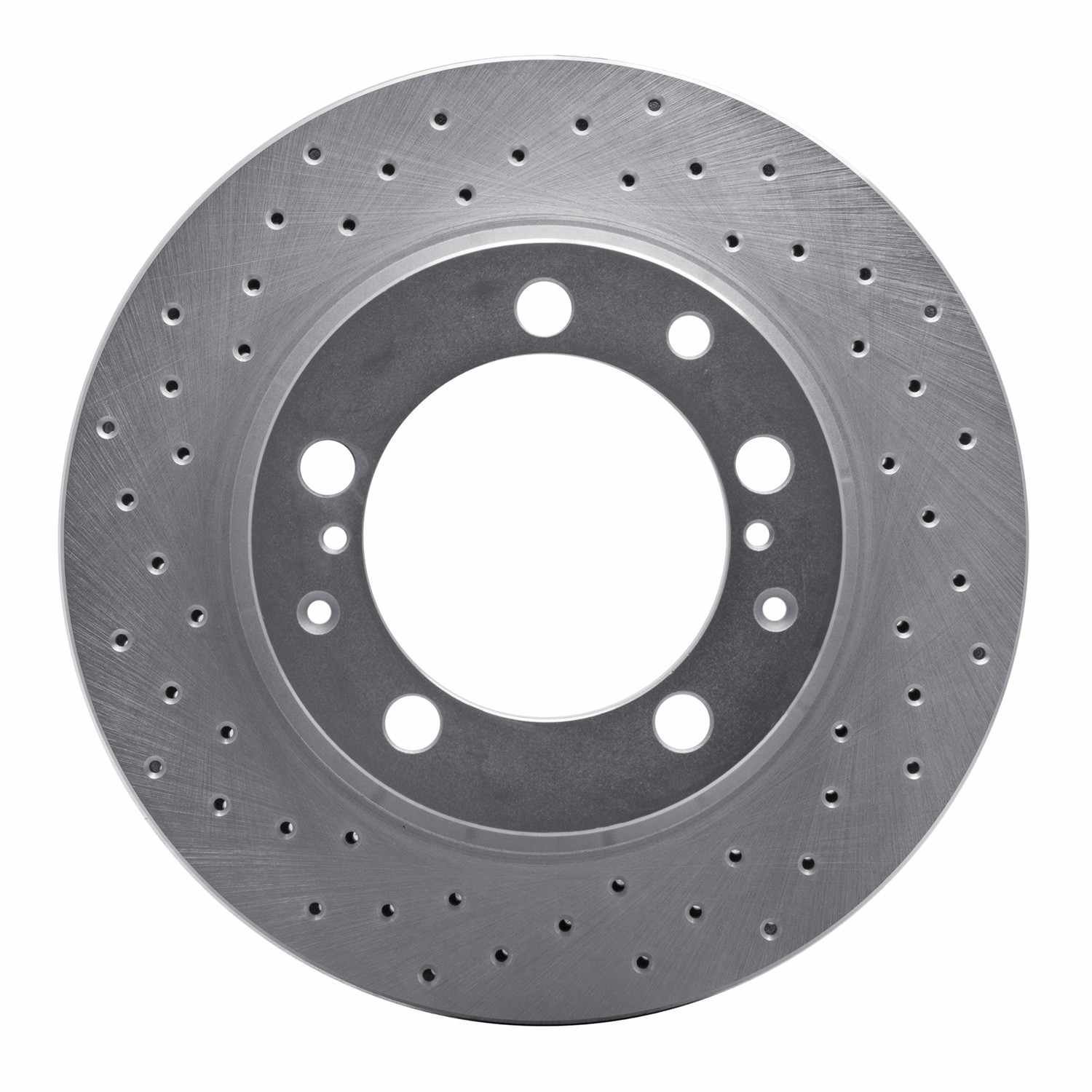 DF_62102021L_Fro.jpg Dynamic Friction 1987-1997 Porsche 911 Rear Left Drilled Silver Brake Rotor - Image 1