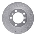 Dynamic Friction 2005-2008 Porsche Boxster Right Front Drilled Silver Brake Rotor