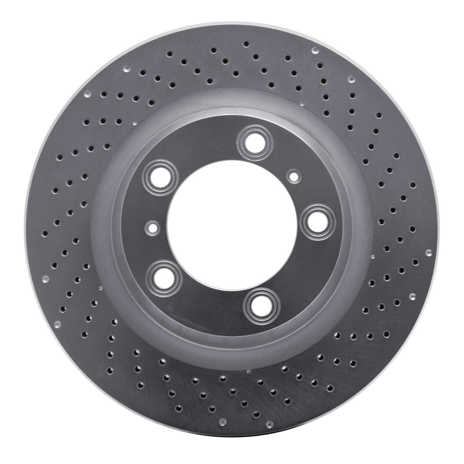 DF_62102072D_Fro.jpg Dynamic Friction 2012-2016 Porsche 911 Rear Right Drilled Silver Brake Rotor - Image 1