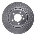 Dynamic Friction 2002-2005 BMW 745i Rear Left Drilled Silver Brake Rotor