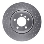 Dynamic Friction 2002-2005 BMW 745i Rear Right Drilled Silver Brake Rotor