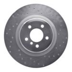Dynamic Friction 2009-2019 BMW 550i GT Rear Right Drilled Silver Brake Rotor