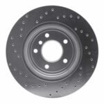 Dynamic Friction 2011-2016 BMW Z4 Rear Right Drilled Silver Brake Rotor - Image 2