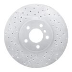 Dynamic Friction 2002-2006 BMW X5 Front Left Drilled Silver Brake Rotor