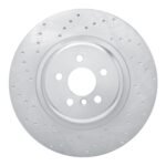 Dynamic Friction 2016-2020 BMW 740e iPerformance xDrive Rear Left Drilled Silver Brake Rotor