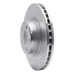 Dynamic Friction 2000-2003 Mercedes-Benz CL500 Front Drilled Silver Brake Rotor - Image 3
