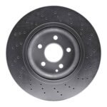 Dynamic Friction 2000-2003 Mercedes-Benz CL500 Front Drilled Silver Brake Rotor - Image 2