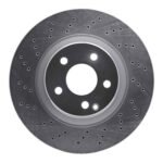 Dynamic Friction 2000-2003 Mercedes-Benz CL500 Front Drilled Silver Brake Rotor