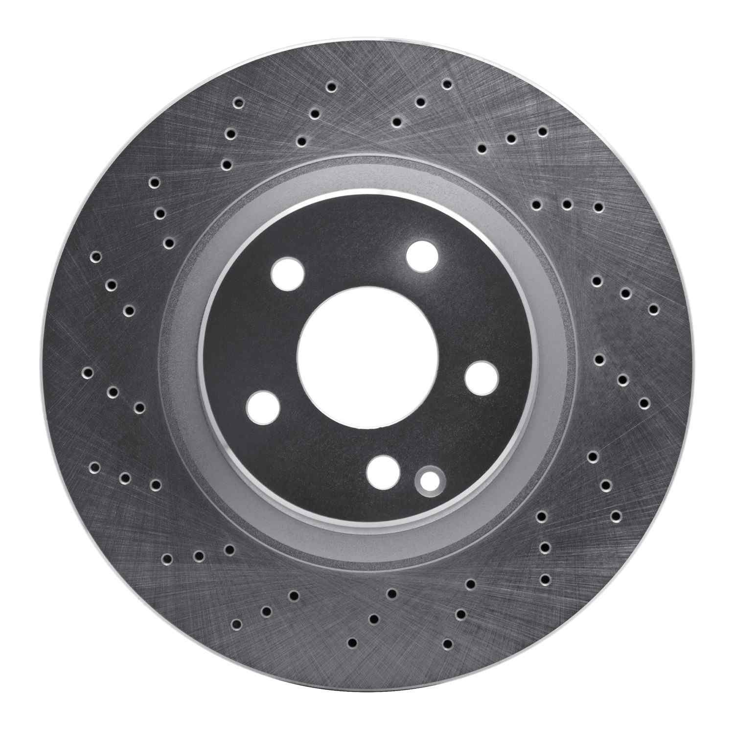 DF_62163033_Fro.jpg Dynamic Friction 2000-2003 Mercedes-Benz CL500 Front Drilled Silver Brake Rotor - Image 1
