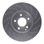 Dynamic Friction 2003-2009 Mercedes-Benz E320 Front Left Drilled Silver Brake Rotor - Image 2