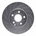 Dynamic Friction 2003-2009 Mercedes-Benz E320 Front Left Drilled Silver Brake Rotor