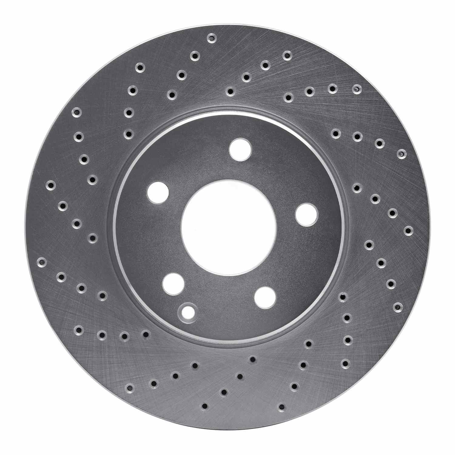 DF_62163050L_Fro.jpg Dynamic Friction 2003-2009 Mercedes-Benz E320 Front Left Drilled Silver Brake Rotor - Image 1