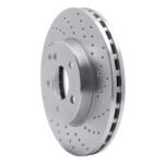 Dynamic Friction 2003-2009 Mercedes-Benz E320 Front Right Drilled Silver Brake Rotor - Image 3