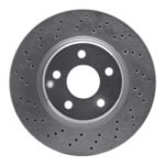 Dynamic Friction 2002-2006 Mercedes-Benz CL500 Front Drilled Silver Brake Rotor