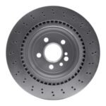 Dynamic Friction 2005-2013 Mercedes-Benz CL65 AMG Rear Drilled Silver Brake Rotor - Image 2