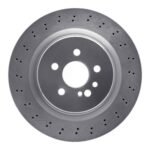 Dynamic Friction 2005-2013 Mercedes-Benz CL65 AMG Rear Drilled Silver Brake Rotor