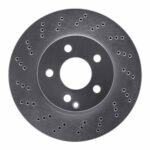 Dynamic Friction 2008-2015 Mercedes-Benz C200 (Mexico) Front Drilled Silver Brake Rotor