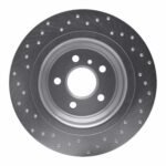 Dynamic Friction 2012-2018 Mercedes-Benz GLE300D Rear Right Drilled Silver Brake Rotor - Image 2