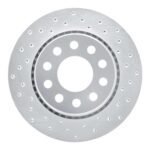 Dynamic Friction 1990-1997 Audi S4 Rear Right Drilled Silver Brake Rotor