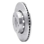 Dynamic Friction 1990-1997 Audi S4 Front Right Drilled Silver Brake Rotor - Image 3