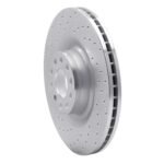 Dynamic Friction 2001-2003 Audi S8 Front Left Drilled Silver Brake Rotor - Image 3