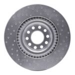 Dynamic Friction 2001-2003 Audi S8 Front Left Drilled Silver Brake Rotor - Image 2