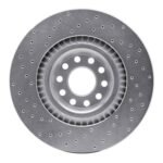 Dynamic Friction 2001-2003 Audi S8 Front Right Drilled Silver Brake Rotor - Image 2