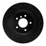 R1 Concepts 95-02 BMW M3 Rear Right Drilled Black Brake Rotor - Image 2