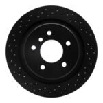R1 Concepts 95-02 BMW M3 Rear Right Drilled Black Brake Rotor
