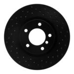 R1 Concepts 95-02 BMW M3 Left Front Drilled Black Brake Rotor