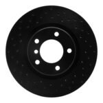R1 Concepts 95-02 BMW M3 Right Front Drilled Black Brake Rotor