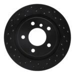 R1 Concepts 03-08 BMW Z4 Rear Left Drilled Black Brake Rotor