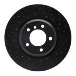 R1 Concepts 06-13 BMW 135I Front Right Drilled Black Brake Rotor