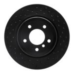 R1 Concepts 08-13 BMW 135I Rear Right Drilled Black Brake Rotor