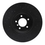 R1 Concepts 11-16 BMW Z4 Front Left Drilled Black Brake Rotor - Image 2