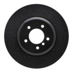 R1 Concepts 11-16 BMW Z4 Front Left Drilled Black Brake Rotor