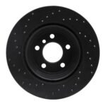 R1 Concepts 12-20 BMW 328i RWD Rear Right Drilled Black Brake Rotor - Image 2