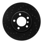 R1 Concepts 12-18 BMW 228i Front Left Drilled Black Brake Rotor
