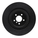 R1 Concepts 10-14 BMW X5 Rear Left Drilled Black Brake Rotor - Image 2