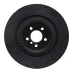 R1 Concepts 10-14 BMW X5 Rear Right Drilled Black Brake Rotor - Image 2