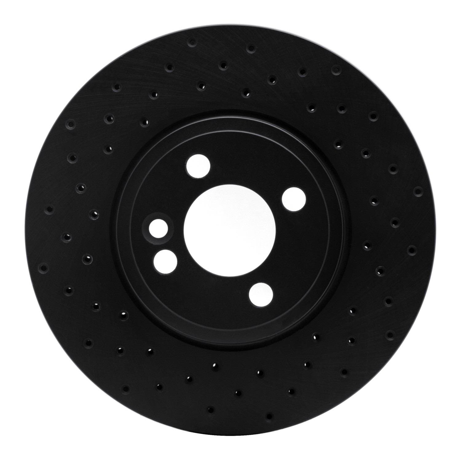 DF_62332004L_Fro.jpg R1 Concepts 07-08 Mini Cooper (Excl Clubman) Front Left Drilled Black Brake Rotor - Image 1