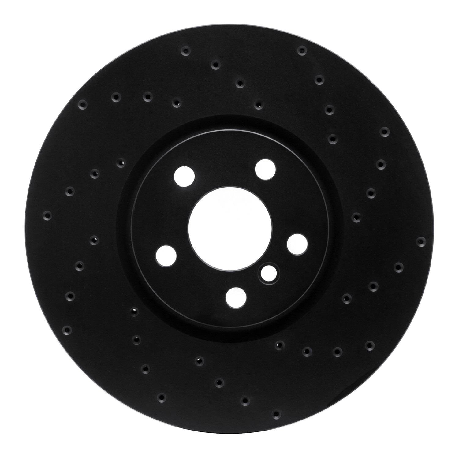 DF_62332019R_Fro.jpg R1 Concepts 15-19 Mini Cooper (Excl Clubman) Front Right Drilled Black Brake Rotor - Image 1