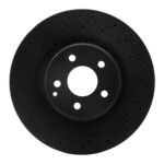 R1 Concepts 03-12 Mercedes-Benz E350 Front Drilled Black Brake Rotor