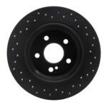 R1 Concepts 07-13 Mercedes-Benz SL550 Rear Left Drilled Black Brake Rotor - Image 2
