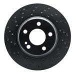 R1 Concepts 15-21 Mercedes-Benz C300 Coupe & Convertible Rear Left Drilled Black Brake Rotor